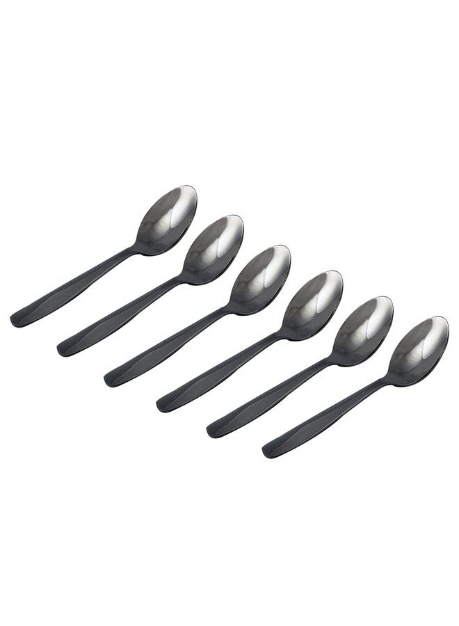 KISHCO ملاعق شاي كيشكو كريسنت المصنوعة من الفولاذ المقاوم للصدأ - عبوة من 6 قطع - Image 1